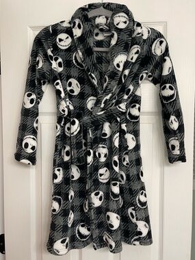 Disney The Nightmare Before Christmas Black and White Plush Robe